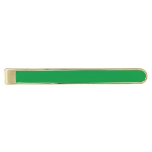 Christmas Green solid color Gold Finish Tie Bar