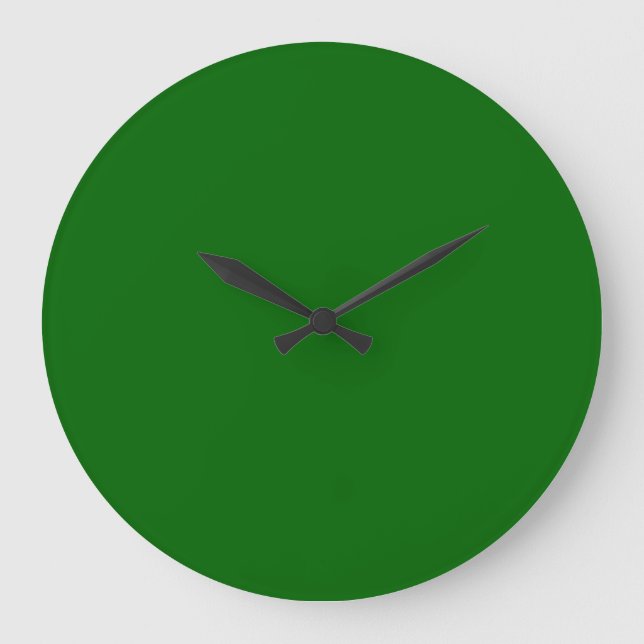 Christmas Green Solid Color Large Clock (Front)
