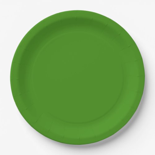 Christmas Green Solid Color Paper Plates