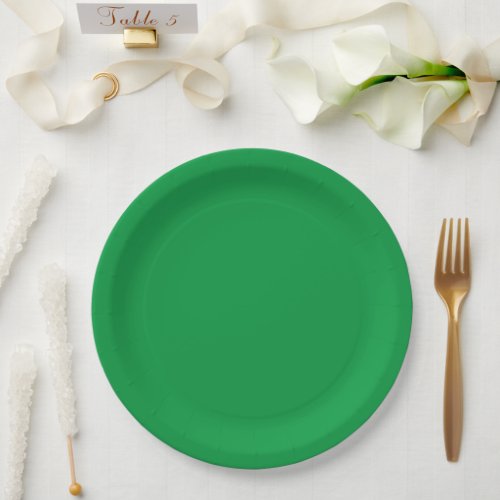 Christmas Green solid color Paper Plates