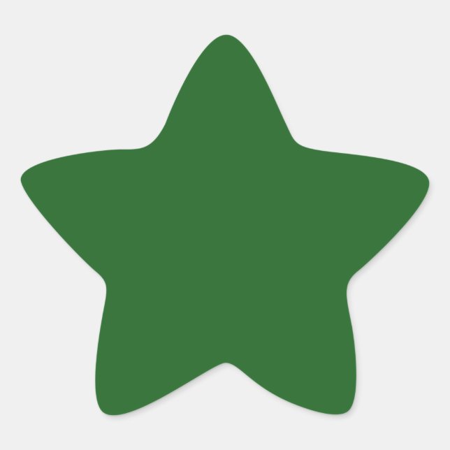 Christmas Green solid color Star Sticker (Front)