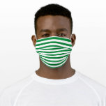 Christmas Green Striped Pattern Adult Cloth Face Mask