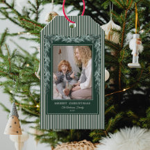 Christmas Green Stripes Bow Garlands Photo