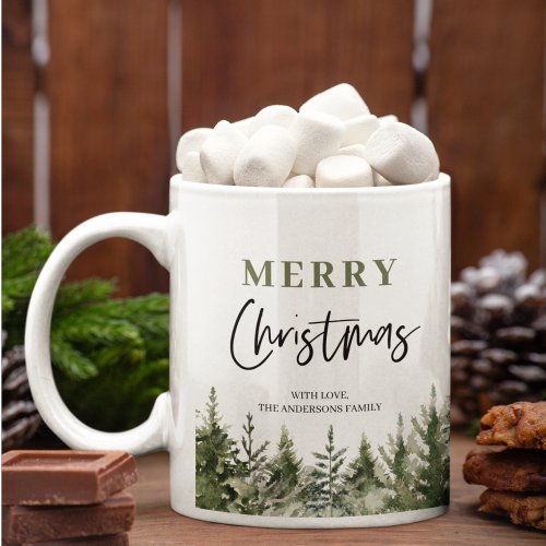 Christmas Green Tree  Merry Christmas Coffee Mug