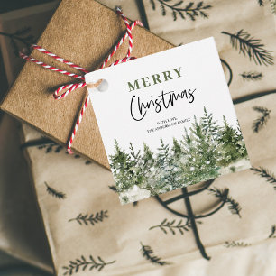 Christmas Green Tree Merry Christmas Favor Tags