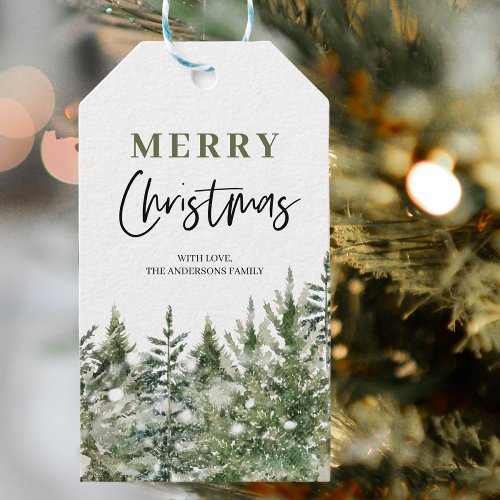 Christmas Green Tree  Merry Christmas Gift Tags