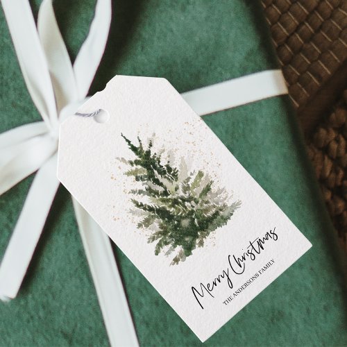 Christmas Green  Tree  Merry Christmas Gift Tags