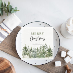 Christmas Green Tree | Merry Christmas Napkins