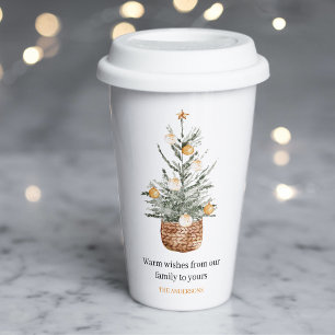 Christmas Green Tree Merry Christmas Paper Cups