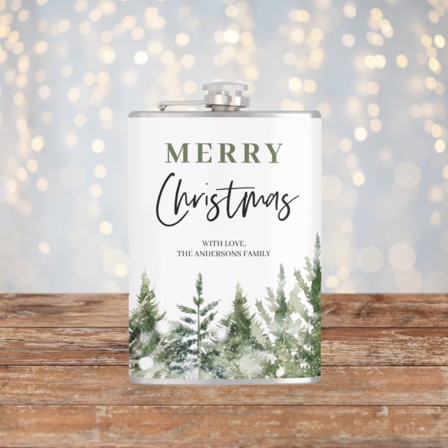 Christmas Green Tree | Merry Christmas Pillar Cand Flask (Creator Uploaded)