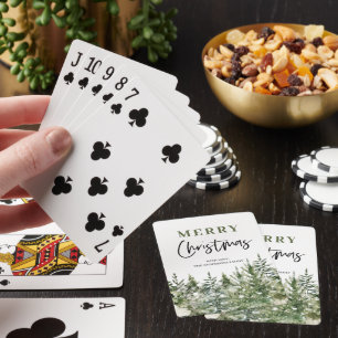 Christmas Green Tree Merry Christmas Poker Cards