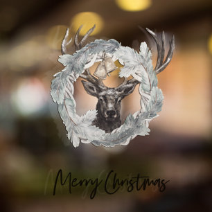 Christmas Green  Tree   Merry Christmas Window Cling