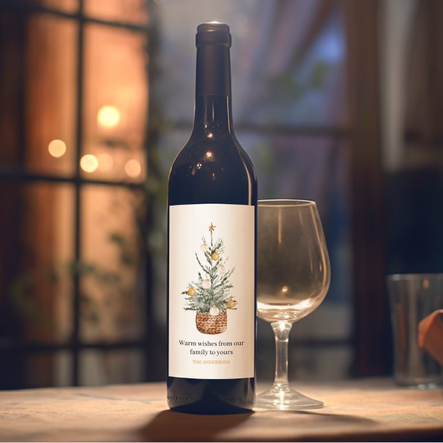Christmas Green Tree | Merry Christmas Wine Label (Creator Uploaded)