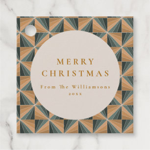 Christmas Green Vintage Art Deco Custom Holiday Favor Tags