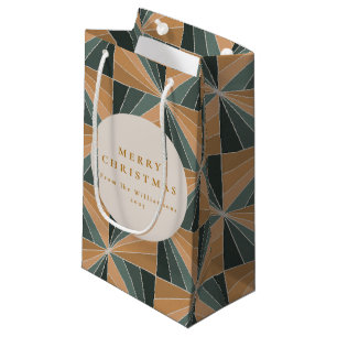 Christmas Green Vintage Art Deco Custom Holiday Small Gift Bag
