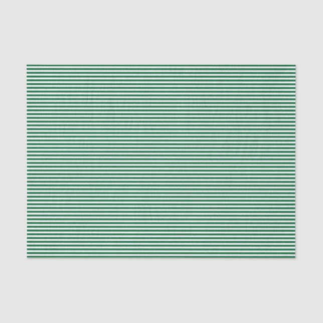 Christmas Green White Simple Stripes Tissue Paper (Front)