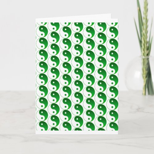 Christmas Green Yin  Yang Pattern Holiday Card