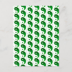 Christmas Green Yin & Yang Pattern Holiday Postcard