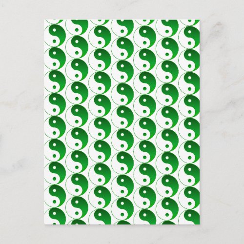 Christmas Green Yin  Yang Pattern Holiday Postcard