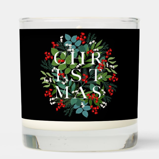 CHRISTMAS Greenery and Berries Scented Candle (Back)