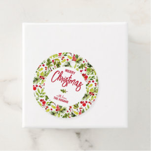 Christmas Greenery Berries Holiday Favor Tags