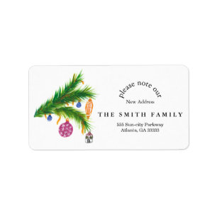 Christmas Greenery & Berry New Address Label