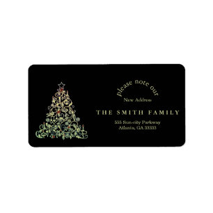 Christmas Greenery & Berry New Address Label