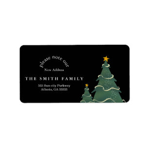 Christmas Greenery & Berry New Address Label