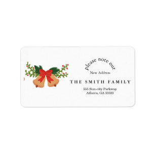 Christmas Greenery & Berry New Address Label