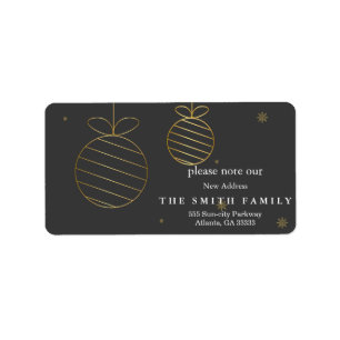Christmas Greenery & Berry New Address Label