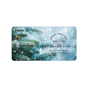 Christmas Greenery & Berry New Address Label