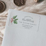 Christmas Greenery & Berry New Address Label<br><div class="desc">These Christmas greenery and berry new address labels are perfect for a simple holiday card or moving announcement envelope. The winter holiday design features soft sage green watercolor holly branch with sprigs of classic red holly berries.</div>