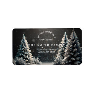 Christmas Greenery & Berry New Address Label