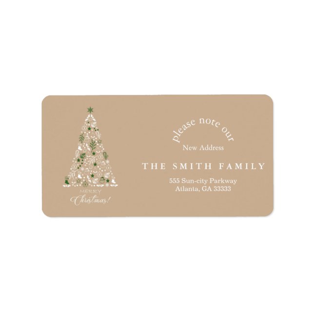 Christmas Greenery & Berry New Address  Label (Front)