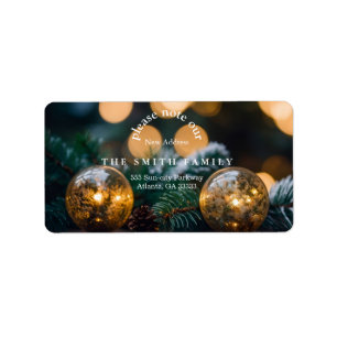 Christmas Greenery & Berry New Address Label