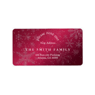 Christmas Greenery & Berry New Address Label