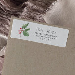 Christmas Greenery & Berry Return Address Label<br><div class="desc">These Christmas greenery and berry return address labels are perfect for a December wedding. The winter holiday design features soft sage green watercolor holly branch with sprigs of classic red holly berries. These labels can be used for a wedding, bridal shower, Christmas cards, special event or any time you need...</div>
