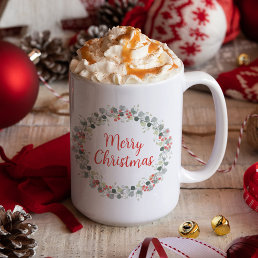 Christmas Greenery Botanical Festive Holiday Coffee Mug