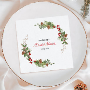 Christmas Greenery Bridal Shower  Napkins