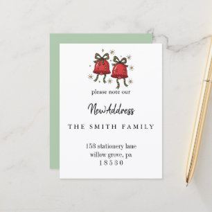 Christmas Greenery Change of Address Insert Card