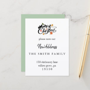Christmas Greenery Change of Address Insert Card