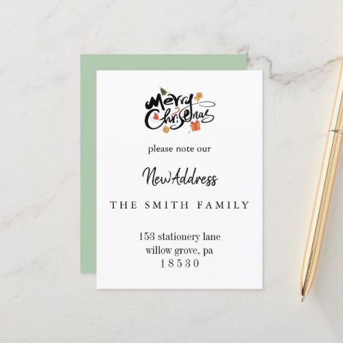 Christmas Greenery Change of Address Insert Card