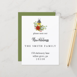 Christmas Greenery Change of Address Insert Card