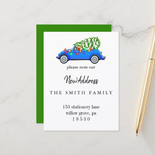 Christmas Greenery Change of Address Insert Card