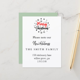 Christmas Greenery Change of Address Insert Card