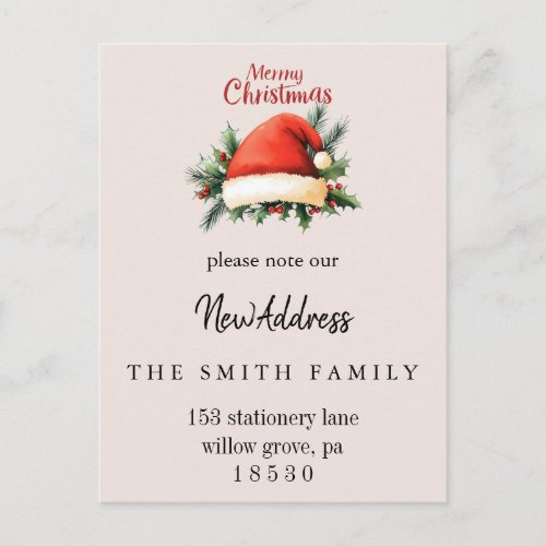 Christmas Greenery Change of Address Insert Card