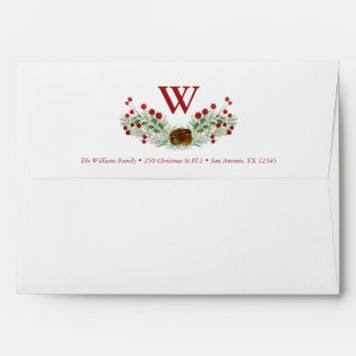 Christmas Greenery Custom Holiday Envelope