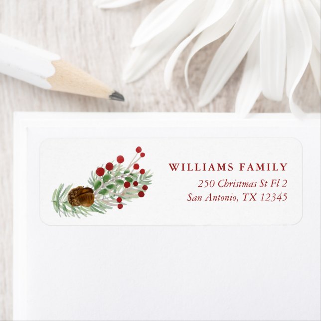 Christmas Greenery Custom Holiday Label (Insitu)
