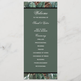 Christmas Greenery double side program card 