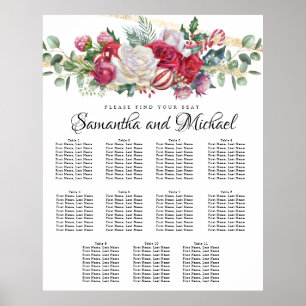 Christmas Greenery Elegant 11-Table Seating Chart
